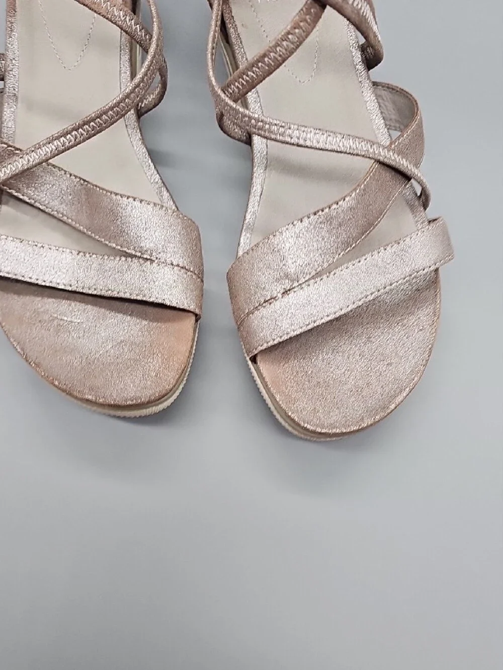 Eileen Fisher Metallic Blush Strappy Sandals